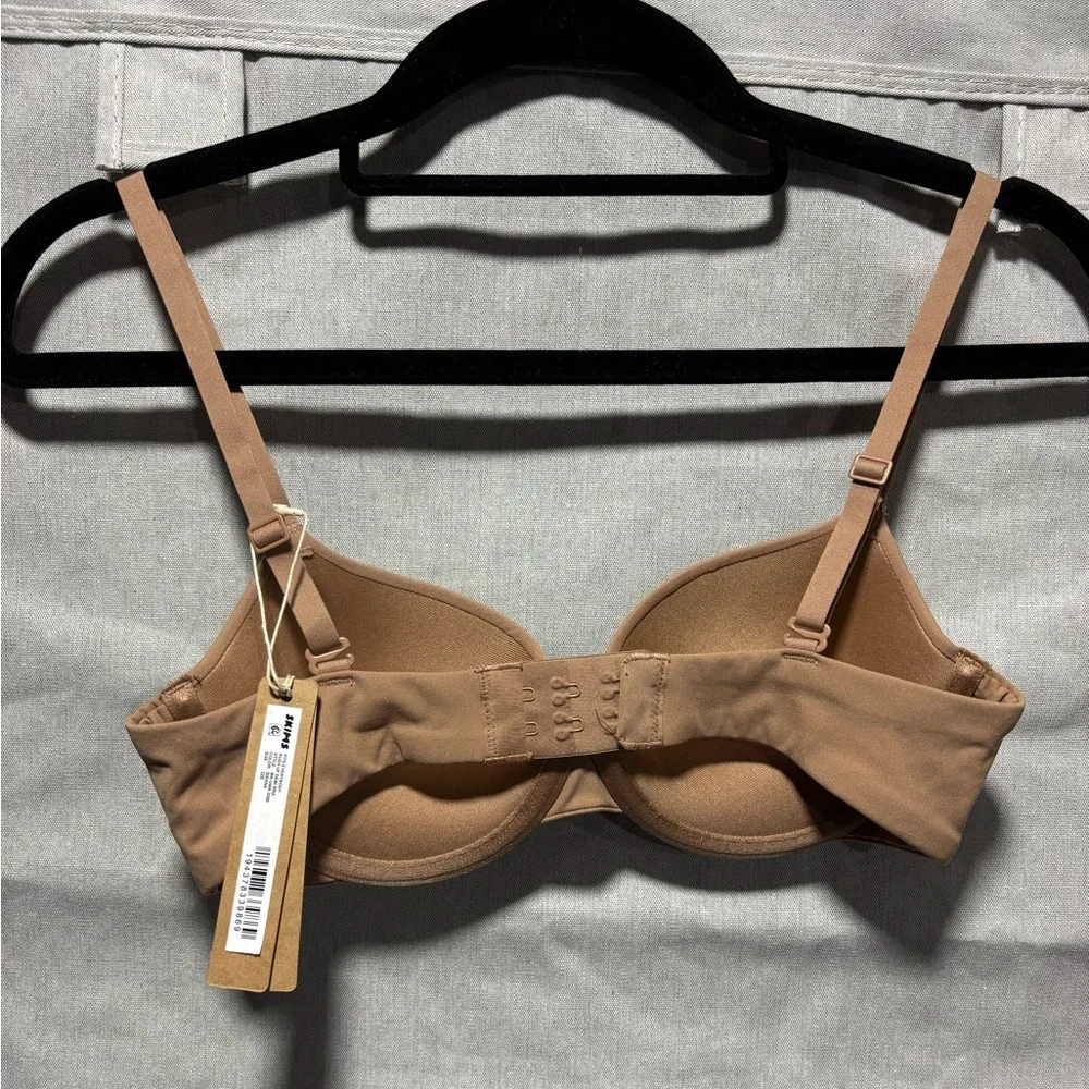 SKIMS Fits Everybody Push Up Demi Sienna Nude Underwire Bra 32B - Picture 2 of 3